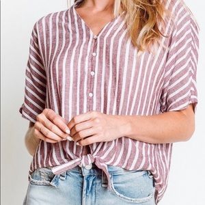 RAILS THEA TIE HEM SHIRT IN MILOS STRIPE